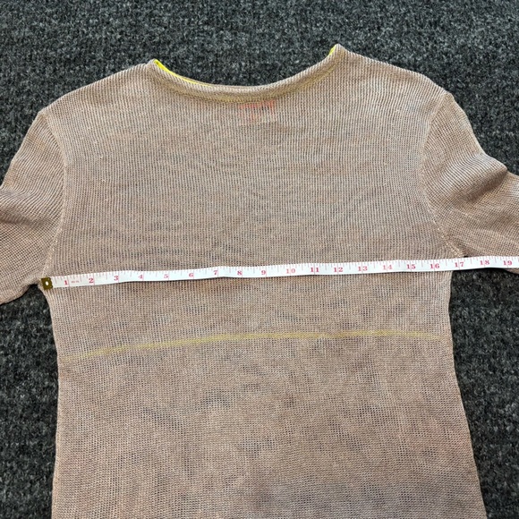 Vitelli Sz 3 (US XS) Reclaimed Yarn Stripe Tan Mesh Sweater New Without Tags - Picture 13 of 16